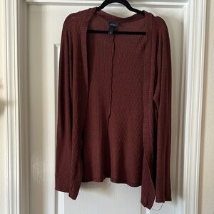 Daytrip maroon Cardigan Lightweight Knit Open Front
